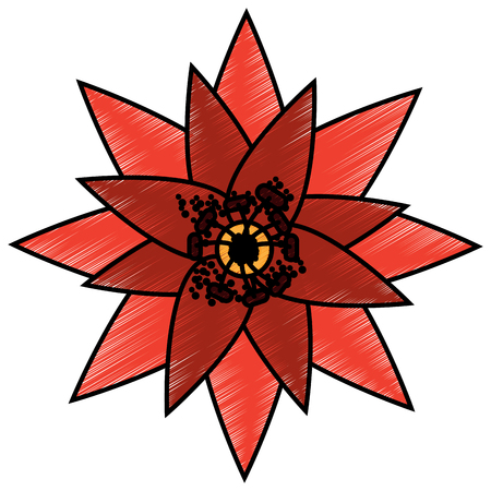 flower red petals floral icon image vector illustration designのイラスト素材