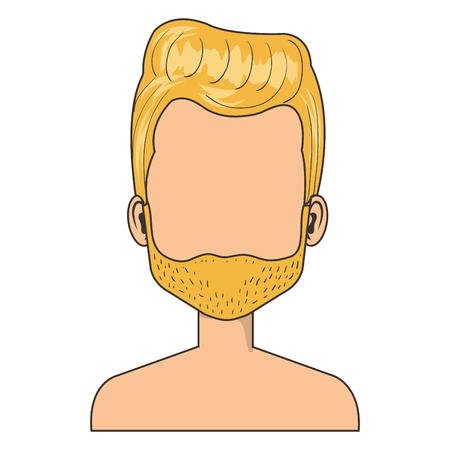 Young man shirtless avatar character illustration design.のイラスト素材