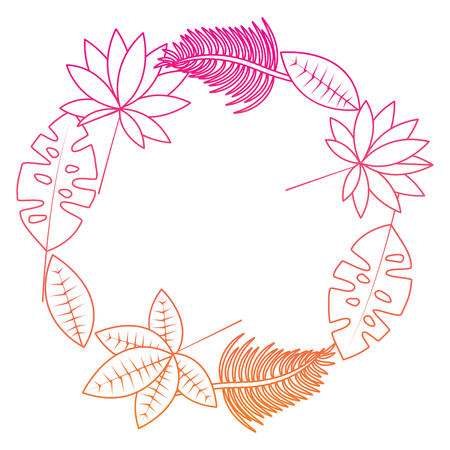 Wreath of differents leaves plantのイラスト素材