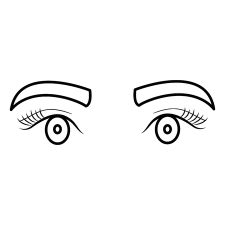 eyes with eyebrow icon vector illustration designのイラスト素材