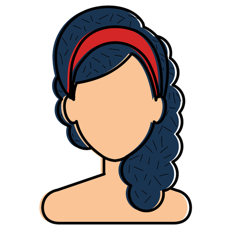 beautiful woman shirtless avatar character illustration design.のイラスト素材