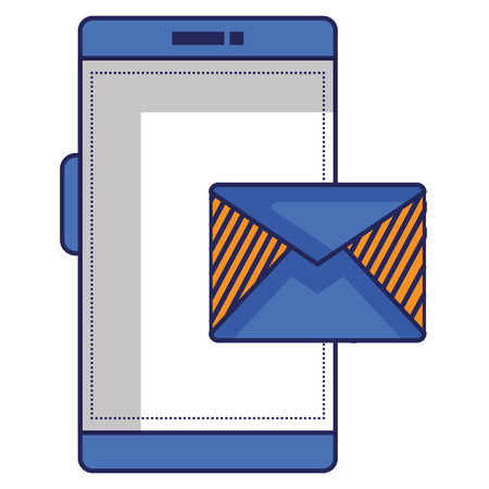 Phone device with envelope illustration design.のイラスト素材
