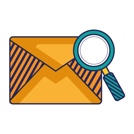 Mail envelope with magnifying glass illustration design.のイラスト素材
