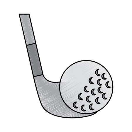 Golf club and ball sport recreation vector illustrationのイラスト素材