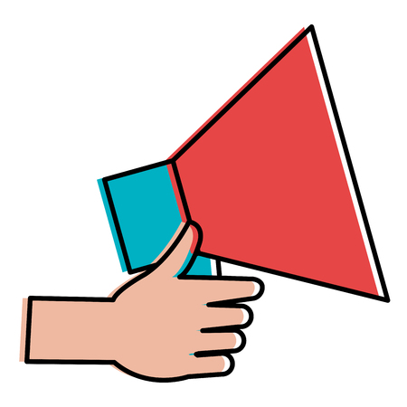 Hand with megaphone sound isolated icon  illustration design.のイラスト素材