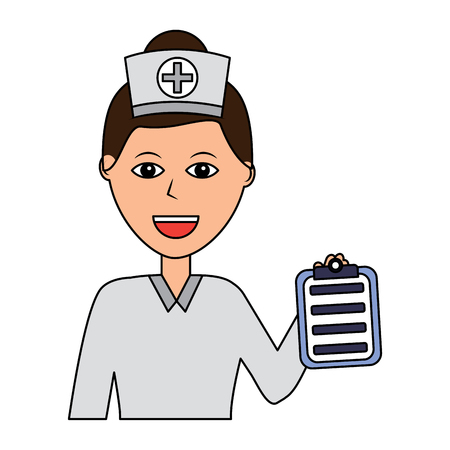 Portrait female doctor medical healthcare character vector illustrationのイラスト素材