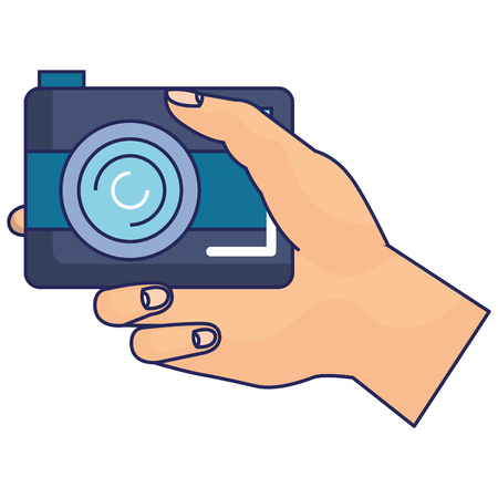 hands with photographic camera isolated icon vector illustration designのイラスト素材