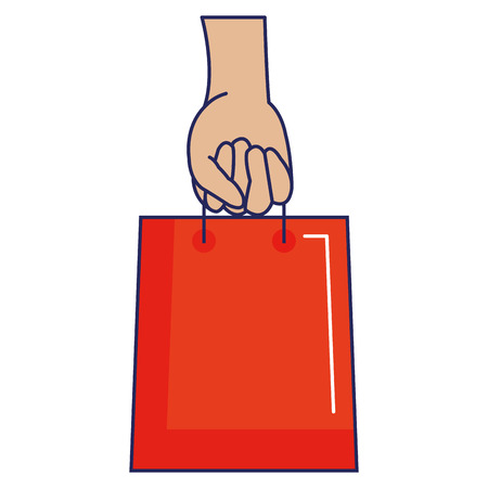 hand with shopping bag isolated icon vector illustration designのイラスト素材