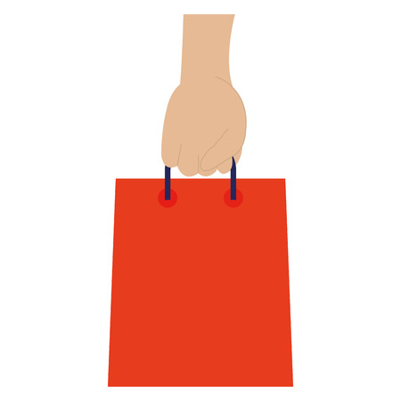 hand with shopping bag isolated icon vector illustration designのイラスト素材