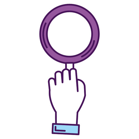 hand with magnifying glass isolated icon vector illustration designのイラスト素材