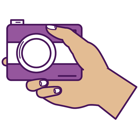 hands with photographic camera isolated icon vector illustration designのイラスト素材