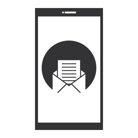 smartphone device with envelope vector illustration designのイラスト素材