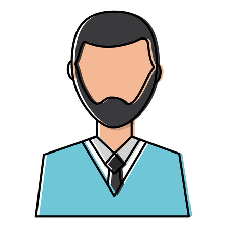 Man with beard avatar profile icon image vector illustration designのイラスト素材
