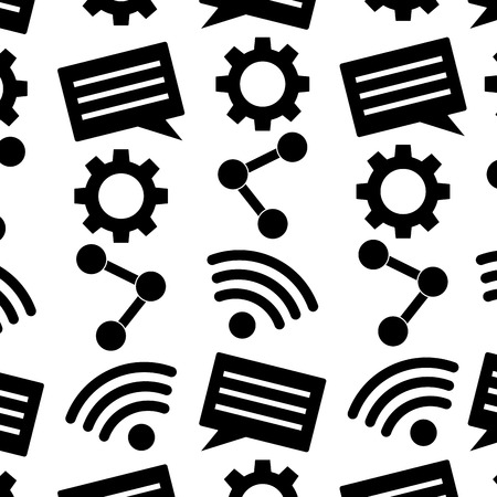 internet wireless share chat setting pattern vector illustrationのイラスト素材