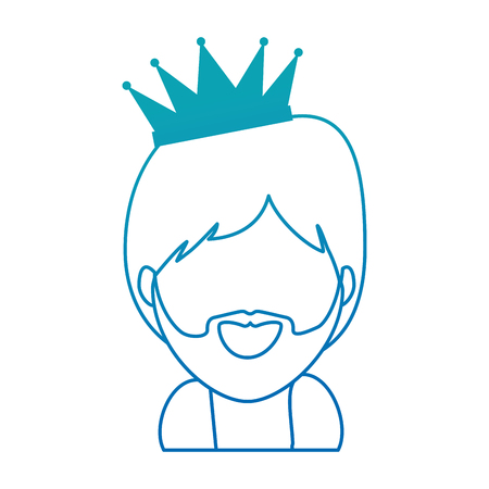 cute king wizard christmas avatar vector illustration designのイラスト素材