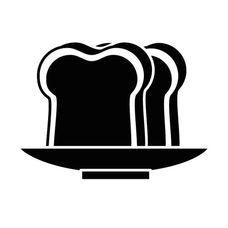 breakfast dish with bread slices isolated icon vector illustration designのイラスト素材