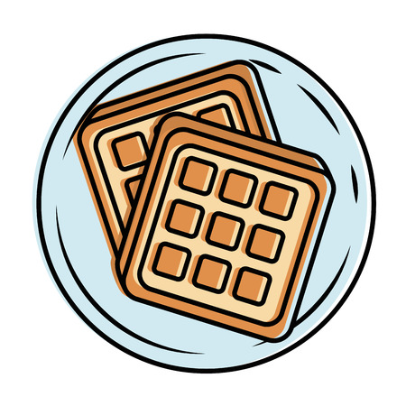 breakfast dish with bread slices isolated icon vector illustration designのイラスト素材