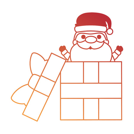 Cute Santa Claus in gift character vector illustration design.のイラスト素材
