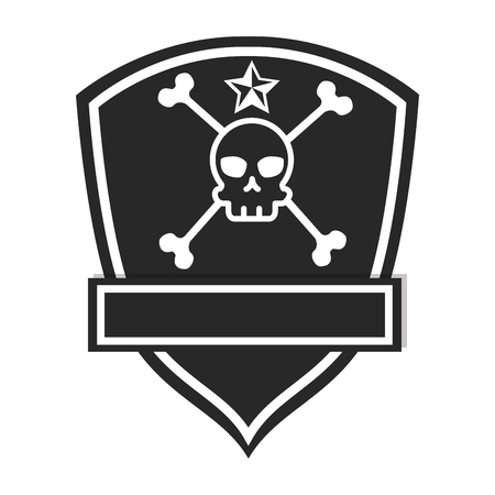 Extreme skull with emblem vector illustration designのイラスト素材