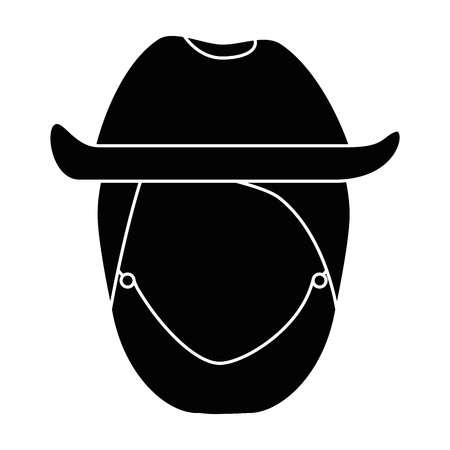 Beautiful woman's head with hat avatar character vector illustration designのイラスト素材