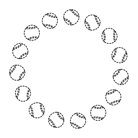 circle with tennis balls sport image vector illustrationのイラスト素材