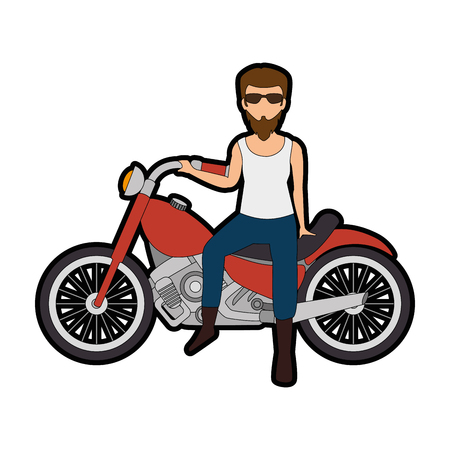 rough motorcyclist avatar character vector illustration designのイラスト素材