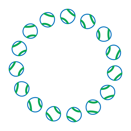 tennis balls circle emblem image vector illustration design のイラスト素材