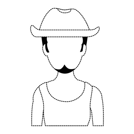 rough motorcyclist with hat avatar character vector illustration designのイラスト素材