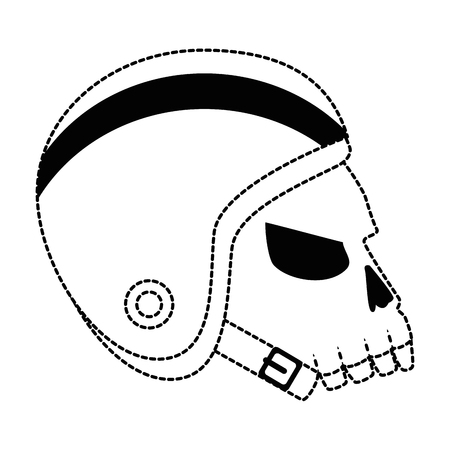 extreme skull with helmet vector illustration designのイラスト素材