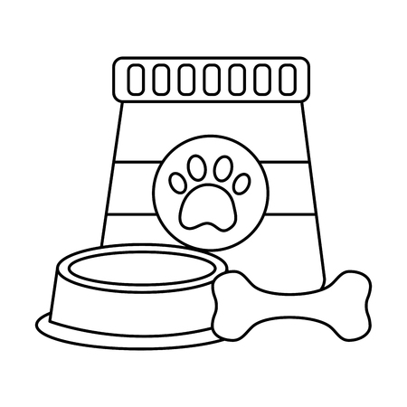 food bowl and bone pet icon image vector illustration design のイラスト素材