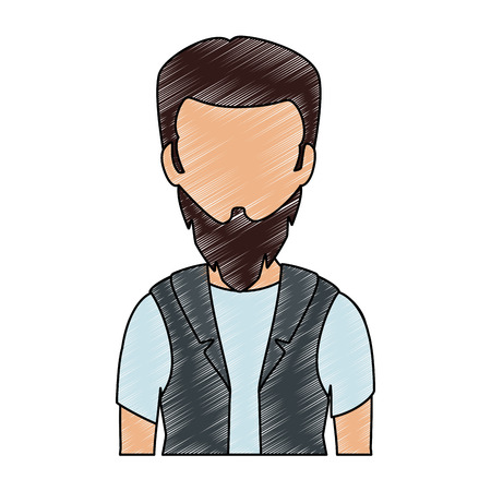 young man avatar character vector illustration designのイラスト素材