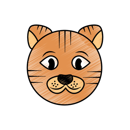 cat pet head cute animal vector illustrationのイラスト素材