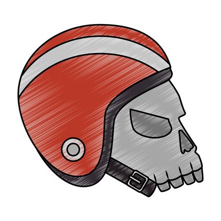 extreme skull with helmet vector illustration designのイラスト素材