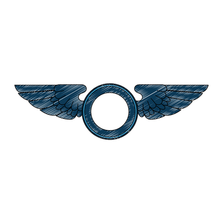wings emblem isolated icon vector illustration designのイラスト素材
