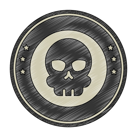 extreme skull emblem icon vector illustration designのイラスト素材