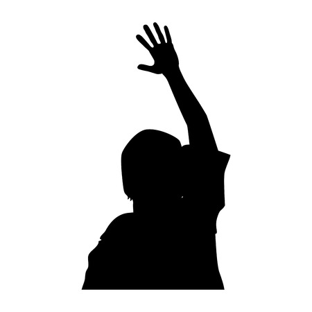 Human silhouette with hands up vector illustration designのイラスト素材
