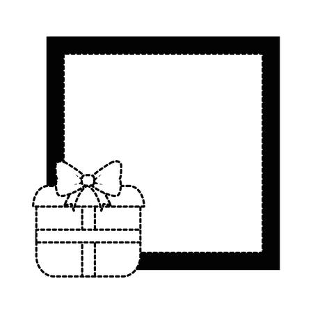 gift box present with frame vector illustration designのイラスト素材