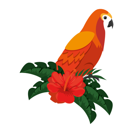 Cockatoo exotic bird with flower vector illustration design.のイラスト素材