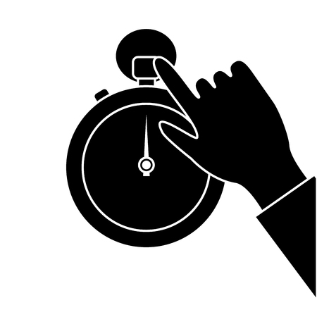 Male hand business stopwatch time management vector illustration.のイラスト素材