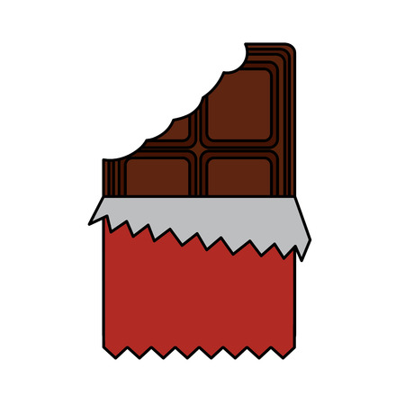 chocolate bar bitten in packaging blank vector illustrationのイラスト素材