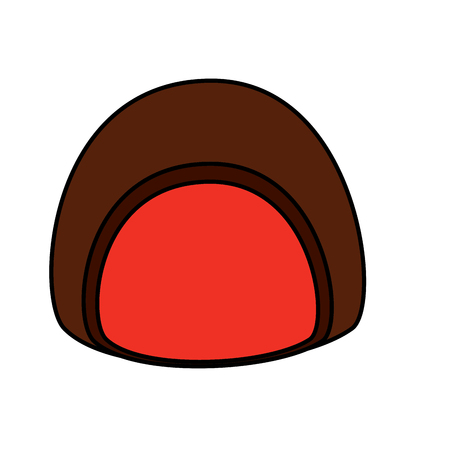 chocolate candy sweet dessert icon vector illustrationのイラスト素材
