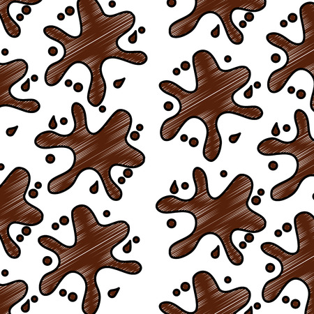 chocolate splash sweet delicious seamless pattern vector illustrationのイラスト素材