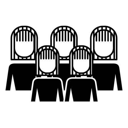 Portrait business people teamwork partnership vector illustration designのイラスト素材