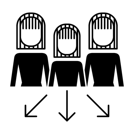 teamwork people group progress arrows vector illustrationのイラスト素材