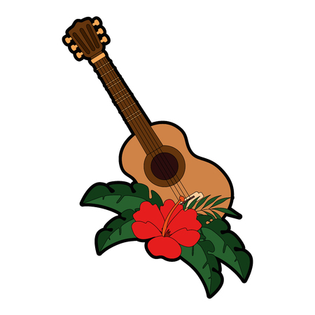 guitar instrument with flowers vector illustration designのイラスト素材