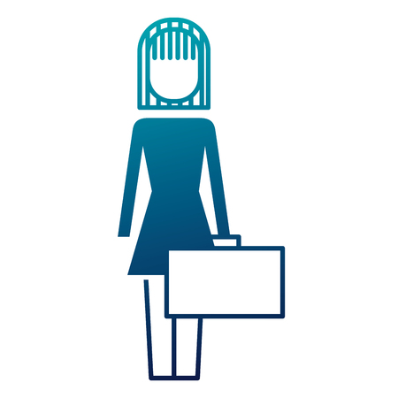 businesswoman holding briefcase standing character vector illustration  imageのイラスト素材