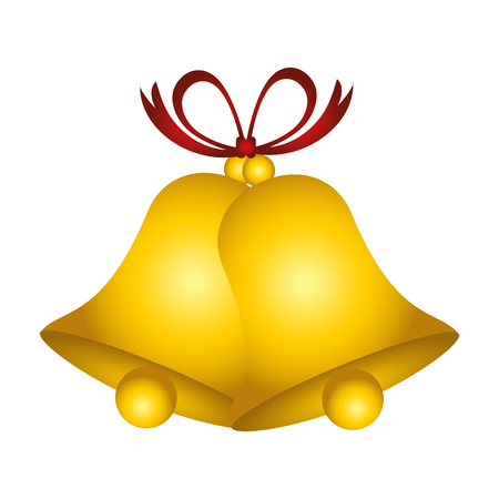christmas bell with bowntie vector illustration designのイラスト素材