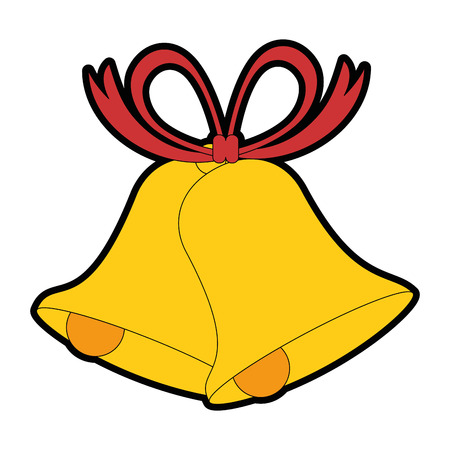 christmas bell with bowntie vector illustration designのイラスト素材