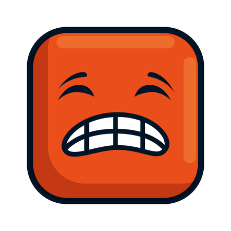 angry face emoji character vector illustration designのイラスト素材