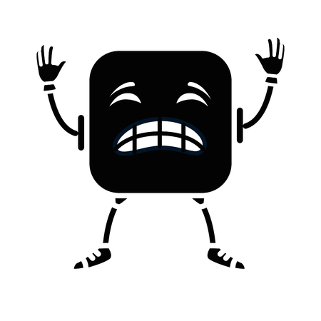 angry face emoji character vector illustration designのイラスト素材